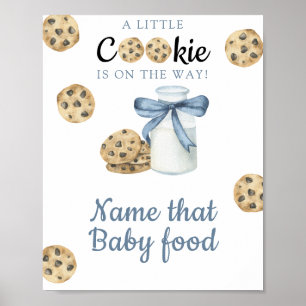 Poster Leite e Chá de fraldas de biscoitos Nome dessa com