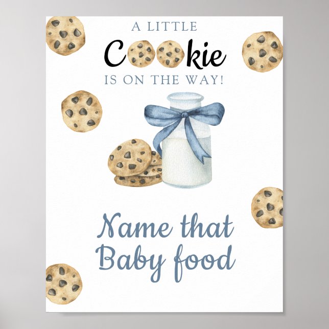 Poster Leite e Chá de fraldas de biscoitos Nome dessa com (Frente)