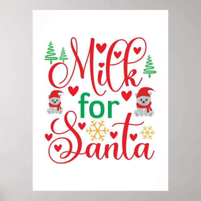 Poster Leite Merry Xmas Para Papais noeis (Frente)