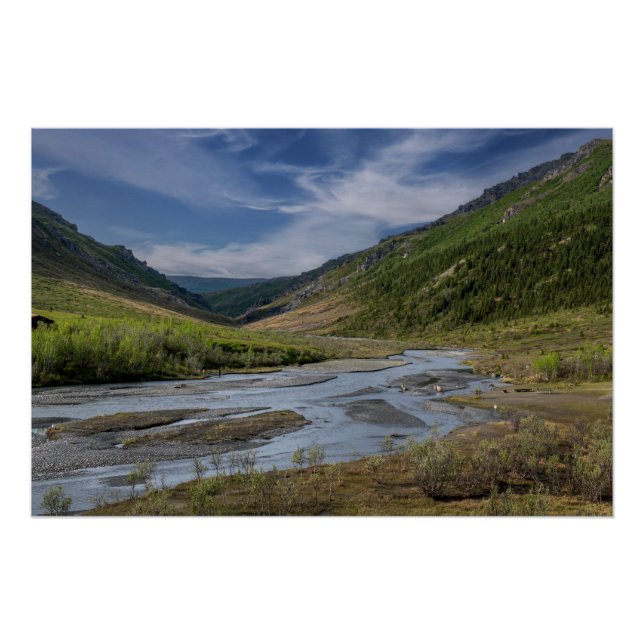 Póster Leito do rio Nenana Alasca (Frente)