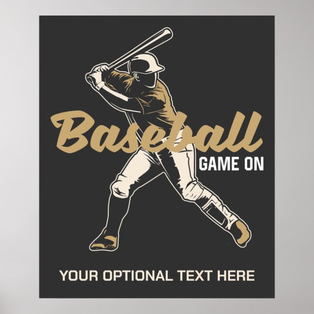 Poster Leitor de Basebol de Texto e Cores Personalizado (Frente)