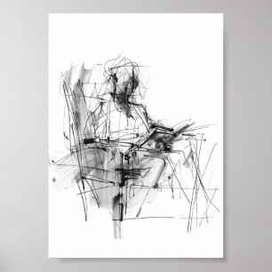 Poster Leitor de Livros Abstratos