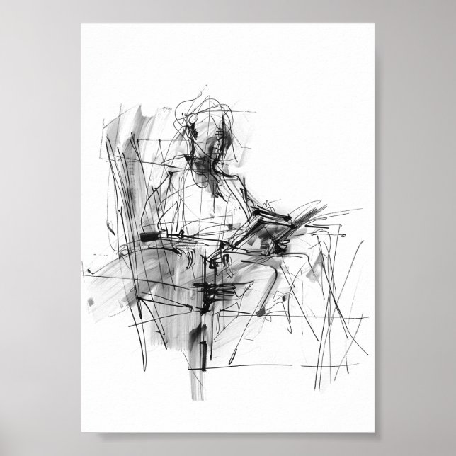 Poster Leitor de Livros Abstratos (Frente)