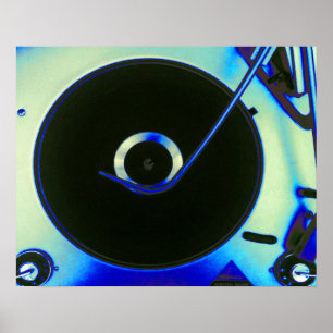 Póster Leitor De Registro De Vinilo Retro Vintage