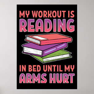 Poster Leitor Presente Meu Trabalho Está Lendo Na Cama