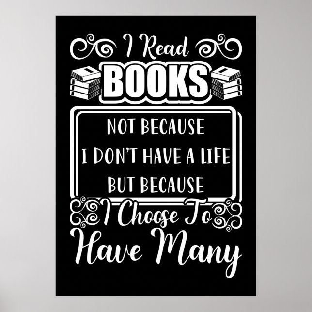 Poster Leitor Presente Tenho Muitos Livros (Frente)
