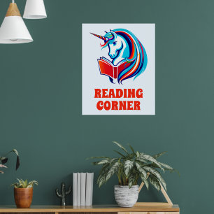 Poster Leitura da Cabeça de Unicórnio Arco-íris