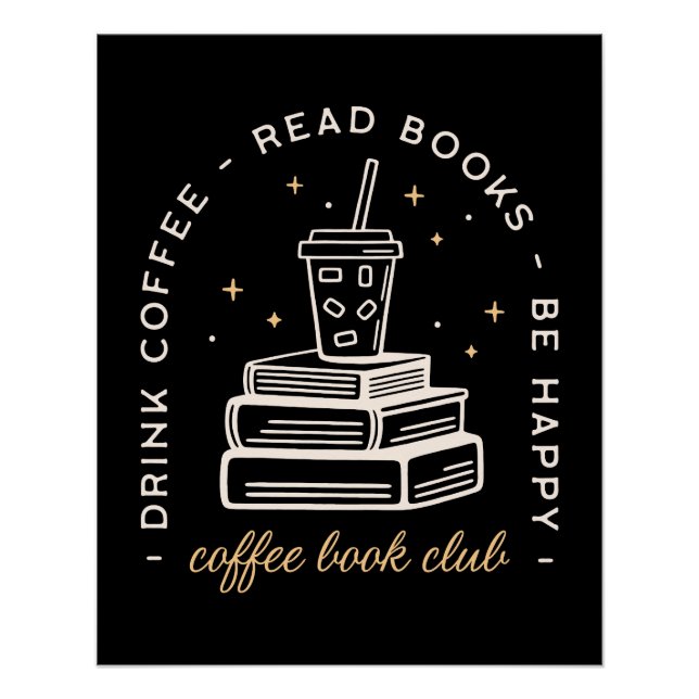 Póster Leitura de café de livro cita estética acadêmica e (Frente)