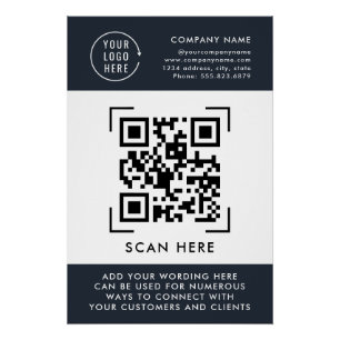 Póster Leitura de Código QR Logotipo Empresarial Profis