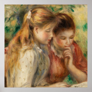Poster Leitura de duas garotas - Impressionista Renoir