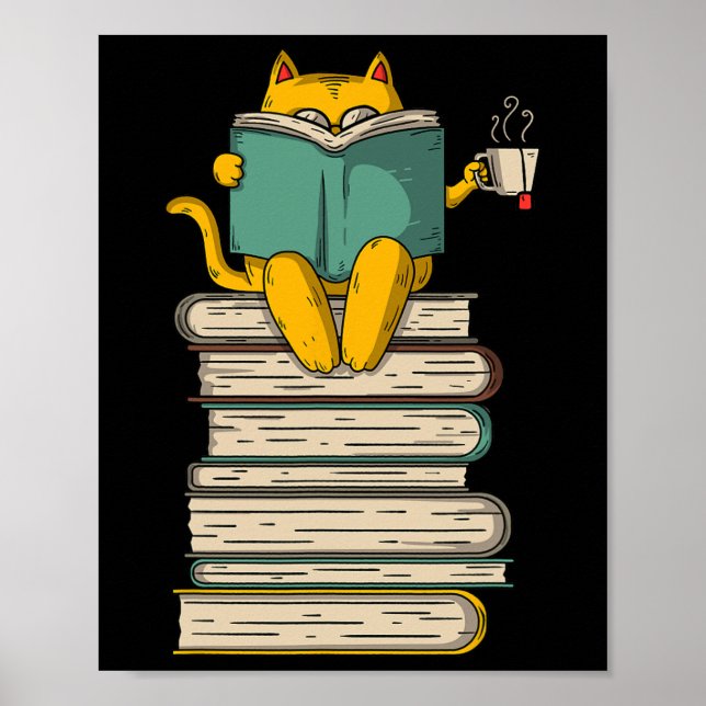 Poster Leitura De Gatos - Livro Engraçado E Presente De A (Frente)