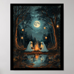 Poster Leitura de Livro de Fantasma Vintage Acampamento G