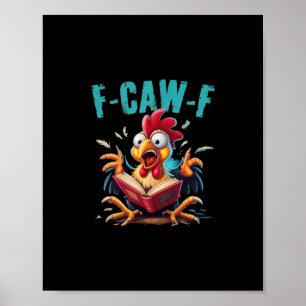 Poster Leitura de Livro F-caw-f Grito de Galinha Divertid