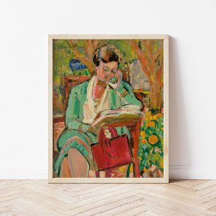 Poster Leitura de Mulher   George Leslie Hunter