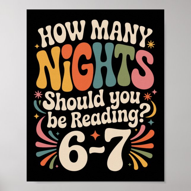 Poster Leitura Divertida 6 7 Seis Sete Meme Professor de  (Frente)