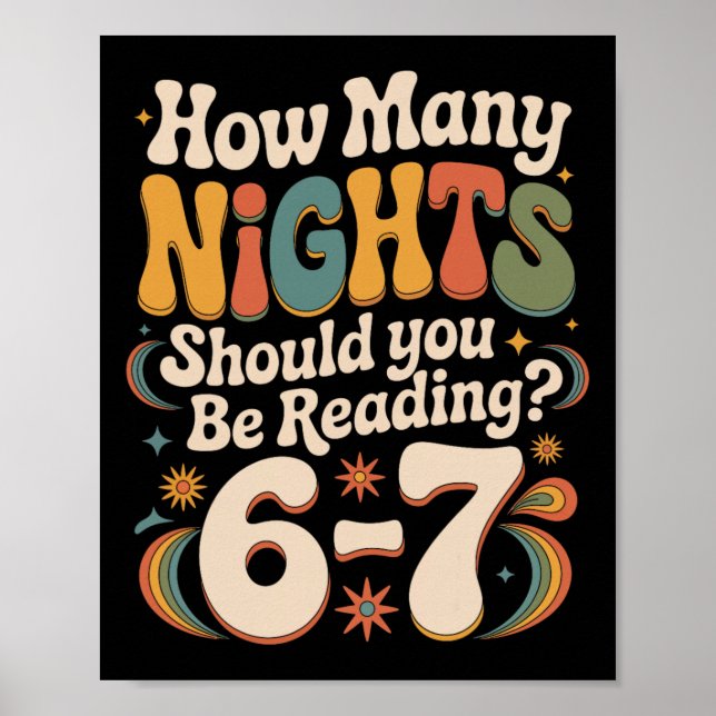 Poster Leitura Divertida 6 7 Seis Sete Meme Professor de  (Frente)