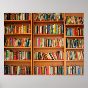 Póster Leitura do worm da biblioteca de livros da estante