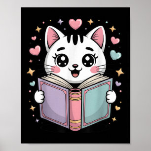 Poster Leitura Fofa Livro de Gato Livro Lover Livro de Bi