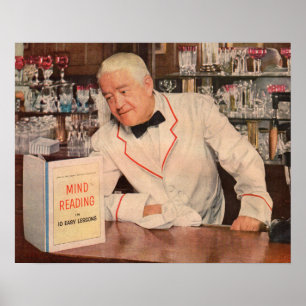 Póster leitura mental no bar