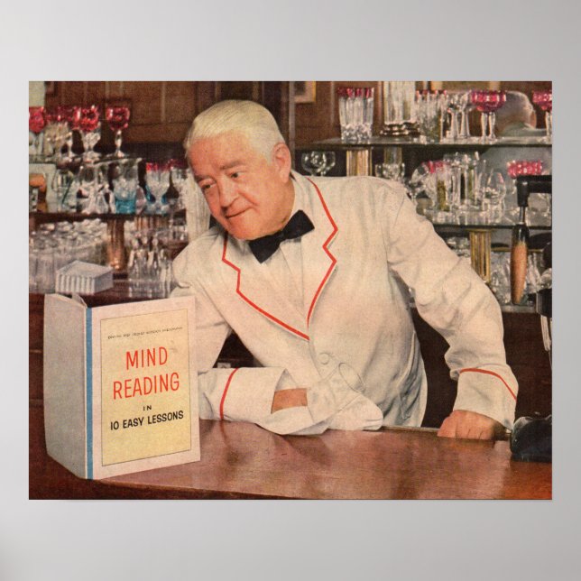 Póster leitura mental no bar (Frente)