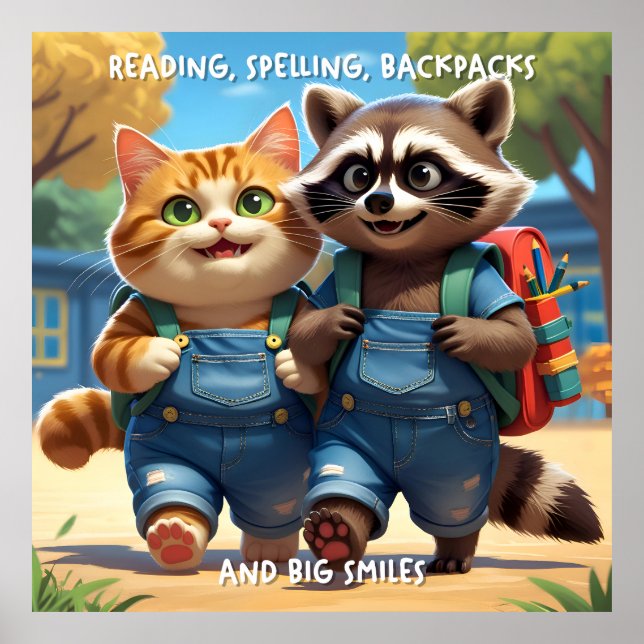 Poster Leitura, Ortografia, Backpack e Sorrisos V2+Texto (Frente)