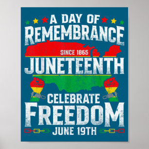 Poster Lembrança celebra liberdade juneteenth preto