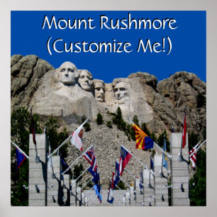 Póster Lembrança customizável da foto do Monte Rushmore