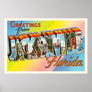 Póster Lembrança das viagens vintage de Jacksonville