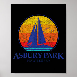 Poster Lembrança de Barco à Vela do Parque Asbury Nova Je