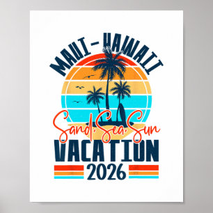 Poster Lembrança de Férias de 2026 em Maui no Havaí para