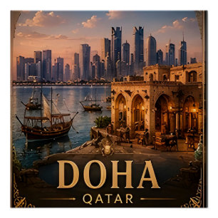 Póster 🧲 Lembrança de Férias em Doha Qatar para Viajante