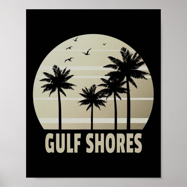 Poster Lembrança de Férias Gulf Shores Alama (Frente)