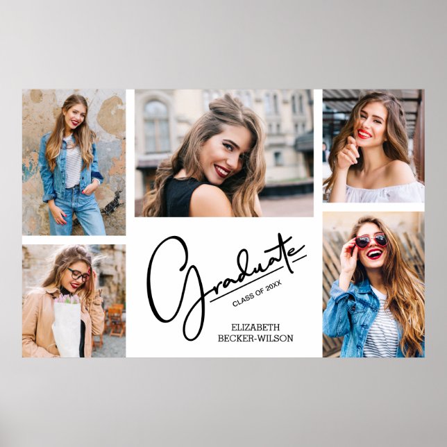 Poster Lembrança de Formatura com Múltiplas Fotos (Frente)