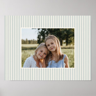Poster Lembrança de Foto de Família Listrada em Verde Sag