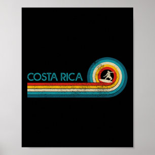 Poster Lembrança de Surfista Vintage da Costa Rica Surf