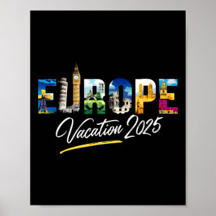 Poster Lembrança de Viagem de Família na Europa 2025 Verã