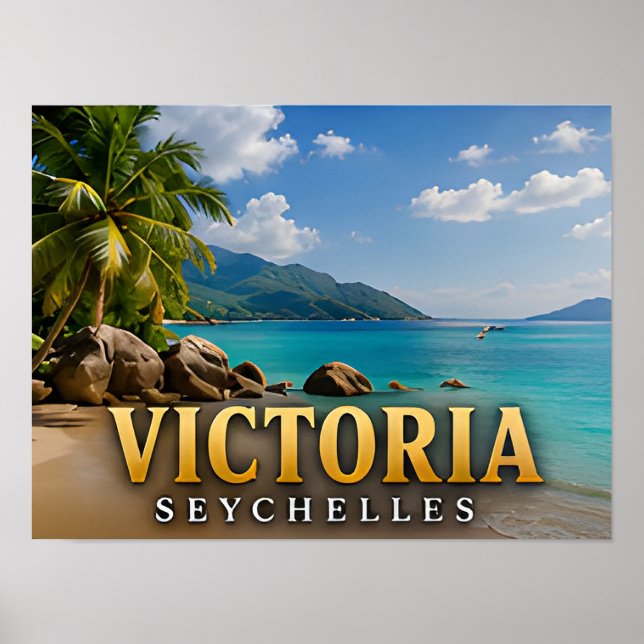 Poster Lembrança de Viagem para a Ilha Tropical de Vitóri (Frente)