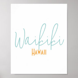 Poster Lembrança de Waikiki Havaí