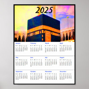 Poster Lembrança do calendário de 2025 da Sagrada Kaaba