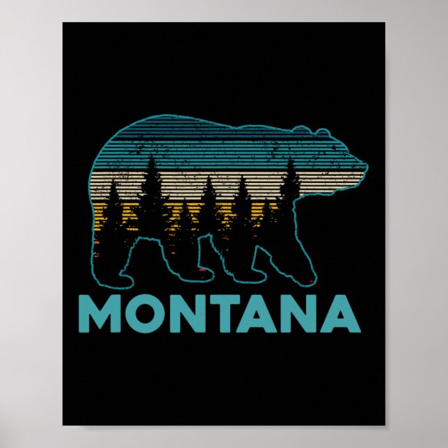 Poster Lembrança do Urso Pardo de Montana (Frente)