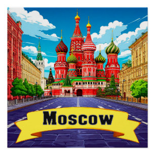 Póster 🧲 Lembrança Explorador Moscou Rússia