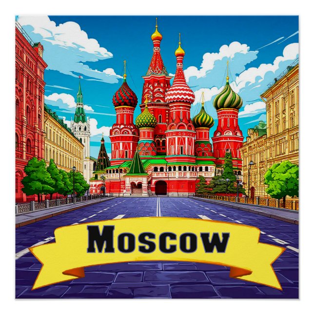Póster 🧲 Lembrança Explorador Moscou Rússia (Frente)