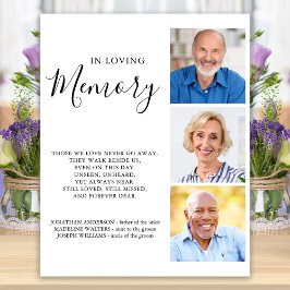 Poster Lembrança Personalizada 3 Foto Casamento Memorial