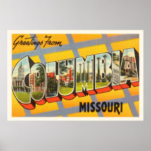 Póster Lembrança velha das viagens vintage de Colômbia