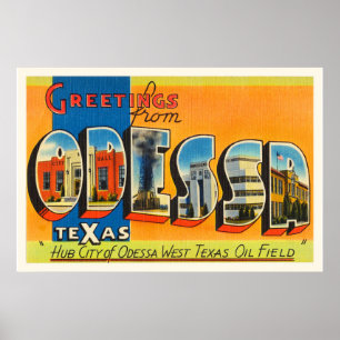 Poster Lembrança velha das viagens vintage de Odessa