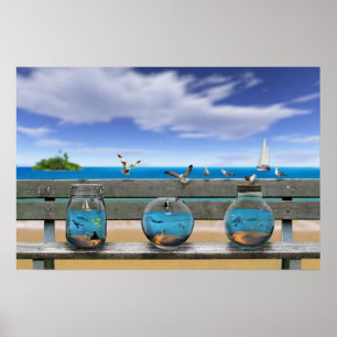 Poster lembranças da praia