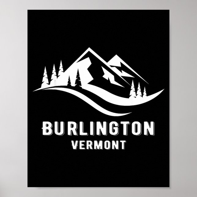 Poster Lembranças de montanhas de Burlington vermont (Frente)