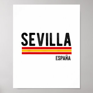 Poster Lembranças de Sevilha Espanha Da Silhueta De Sevil