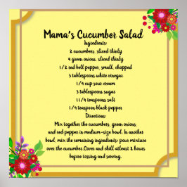 Poster Lembranças do Cartaz da Receita de Salada de Pepin