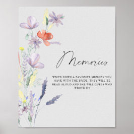 Poster lembranças florais boho com o pôster da noiva